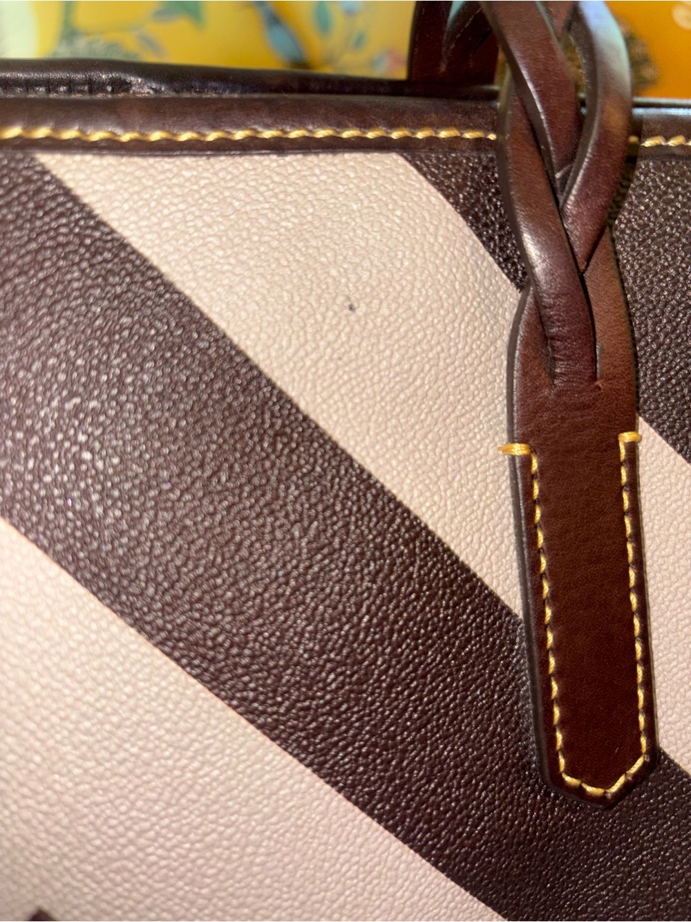 Dooney & Bourke Brown Chevron Bailey Tote Bag - Picture 5 of 5